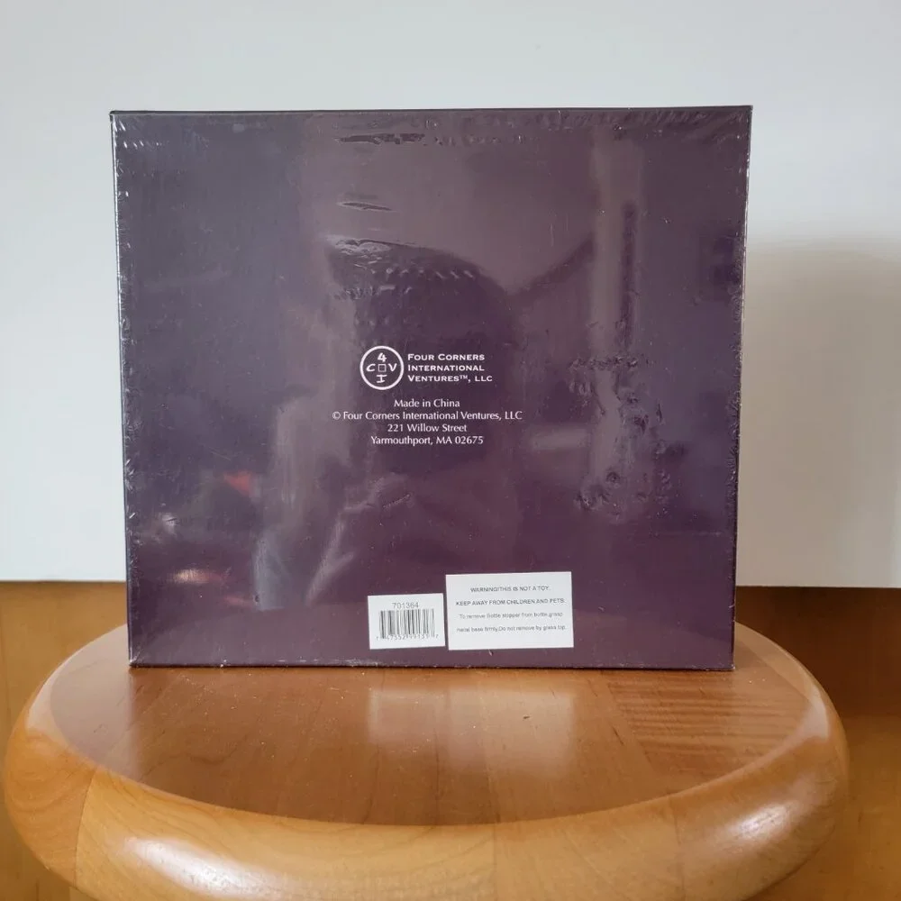 New in Box Hand Blown Glass Holiday Winter Wine Bottle Stoppers - Package of 3 - Picture 5 of 7